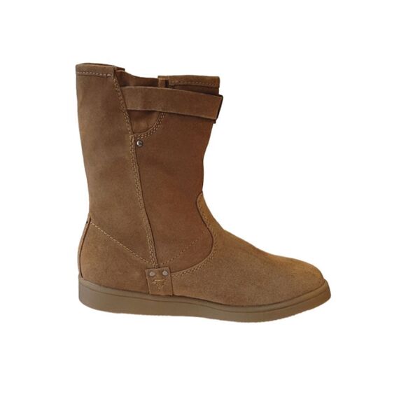 Marc Fisher Mfearra Tan Suede Buckle Detail Pull-On Winter Boot Size 8.5 - Picture 3 of 10